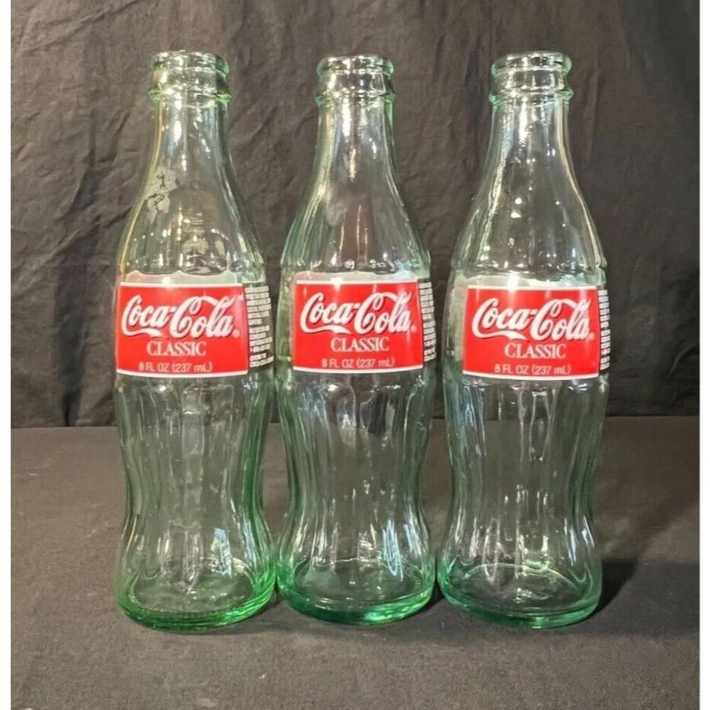 1996 Coca-Cola Classic 8 oz Green Bottle - Mini green glass